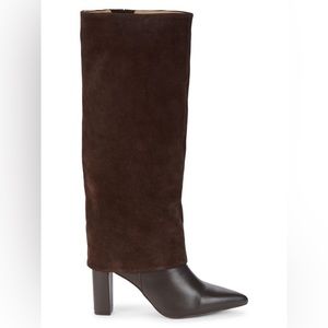 NWOT Charles David Devil Leather Suede Boots. Brown. Size 9